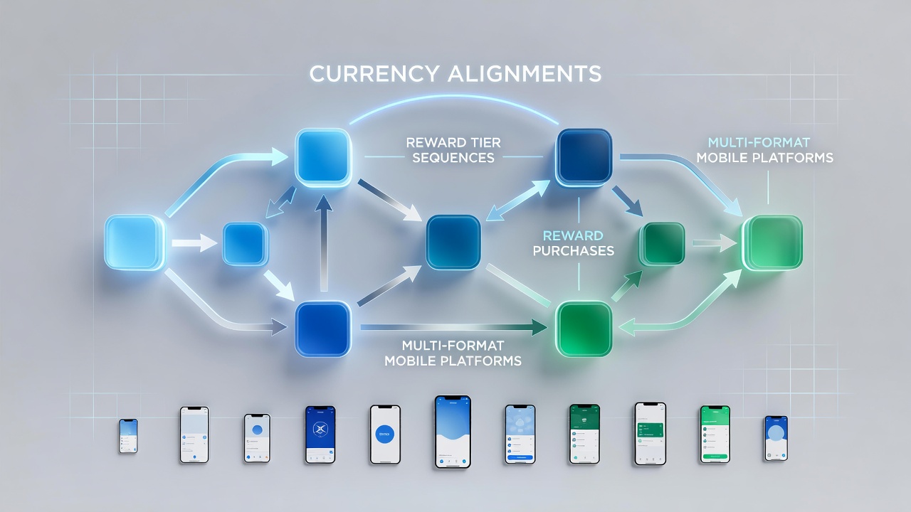 Visualisierung von Belohnungssequenzen über mobile Plattformen mit Währungsdaten